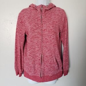 Volcom Women's Small Heather Red Jacket Full Zip Hooded Skater Casual